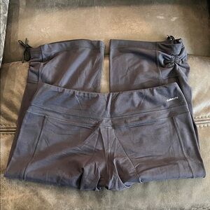 Adidas Grey Work-Out Pants With Tie-Ups on Legs